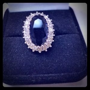 blue sapphire ring cocktail ring